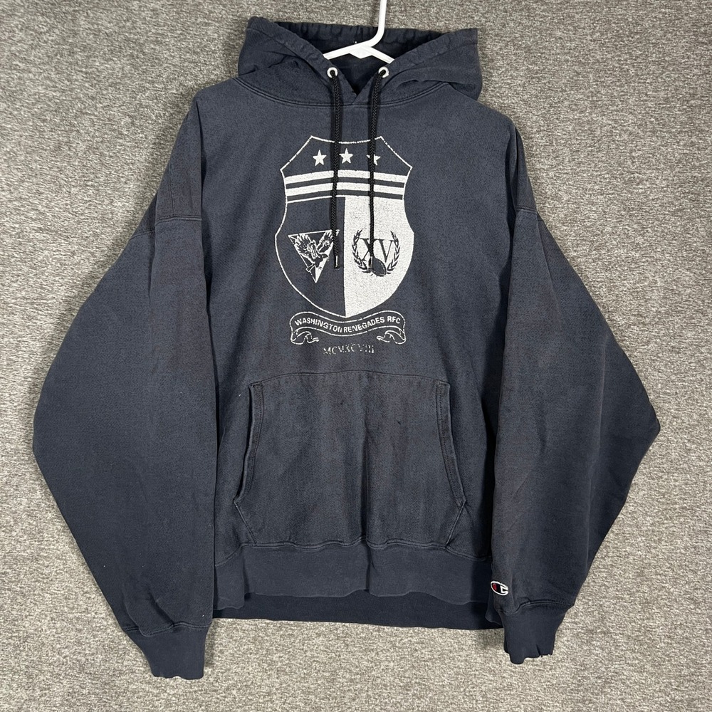 Vintage Champion Reverse Weave Hoodie SZ 2XL Washington Renegades Rugby Pullover